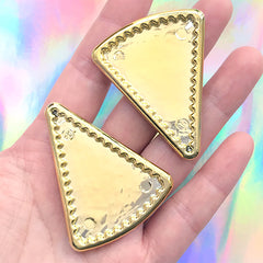 Dollhouse Triangle Cake Board | Mini Cake Base for Doll Food DIY | Miniature French Patisserie Making | Kawaii Food Jewelry Supplies (2 pcs / 41mm x 51mm)