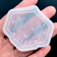 Kawaii Skull Silicone Mold | Halloween Embellishment DIY | Kawaii Goth Decoden | Clear Mold for UV Resin | Epoxy Resin Craft (51mm x 50mm)