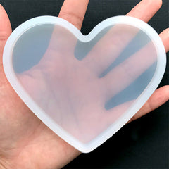 Large Heart Silicone Mold | Heart Coaster Mold | Clear Soft Mould for UV Resin | Epoxy Resin Supplies | Valentine's Day Decor (102mm x 86mm)