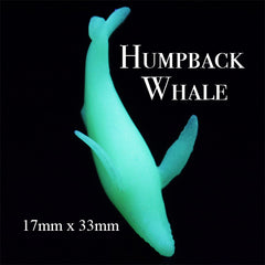 Glow in the Dark Humpback Whale Figurine | Marine Life Resin Inclusion | 3D Miniature Underwater World Diorama DIY (1 piece / 17mm x 33mm)