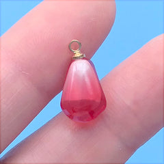 Pomegranate Seed Charm in 3D | Realistic Fruit Pendant | Cute Jewellery DIY (1 Piece / Light Red / 8mm x 16mm)