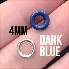 Colored Grommets in 4mm for Handmade Leather Crafts | Painted Eyelets and Washers (10 sets / Dark Blue)