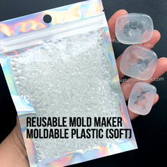 Reusable Mold Maker | Mouldable Plastic (Soft) | Moldable Thermoplastic Beads (50g / Transparent)