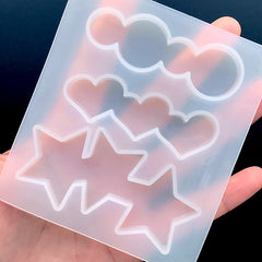 Star Heart and Circle Hair Clip Silicone Mold (3 Cavity) | Kawaii Resin Jewellery Making | Hair Accessories DIY