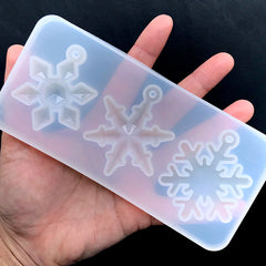 Snowflake Assortment Silicone Mold (3 Cavity) | Christmas Charm Making | Winter Ornament DIY | UV Resin Art Supplies