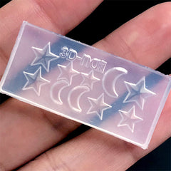 Mini Moon and Star Silicone Mold (10 Cavity) | Magical Girl Embellishment Mold | Kawaii UV Resin Mould (5mm to 9mm)