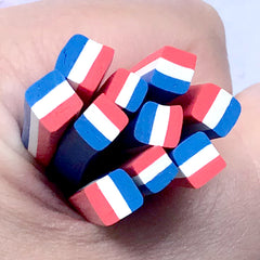 French Flag Polymer Clay Cane | Flag of France Fimo Cane | Resin Inclusions | Nail Decoration