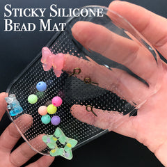 Sticky Silicone Bead Mat | Anti Gravity Beading Mat | Bead Holding Tray | Craft Tool for Jewellery Maker (1 piece / 142mm x 84mm)