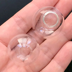 25mm Glass Bubble | Hollow Glass Globe Pendant DIY | Glass Vial Necklace Making (2 pcs / 25mm x 27mm)
