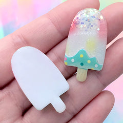 Glittery Popsicle Cabochons | Ice Cream Embellishments | Kawaii Sweet Decoden Piece (2 pcs / 18mm x 34mm)