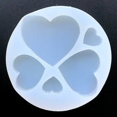 DEFECT Assorted Heart Silicone Mold (5 Cavity) | Valentine's Day Embellishment Mould | Decoden Cabochon DIY | Resin Craft Supplies