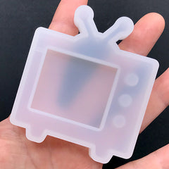 Television Shaker Silicone Mold | Retro TV Shaker Charm Mould | Kawaii Resin Art Supplies (58mm x 68mm)