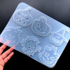 Halloween Pumpkin Silicone Mold Assortment for Resin Art (6 Cavity) | Halloween Party Decoration | Halloween Ornament DIY