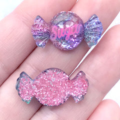 Glittery Sugar Candy Cabochon in Galaxy Gradient Color | Kawaii Decoden Pieces | Sweet Deco Supplies (3 pcs / 13mm x 25mm)