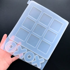 Tic-Tac-Toe Silicone Mold for Resin Craft | Noughts and Crosses Game Mould | X and O Game Making | Resin Mold Supplies (192mm)