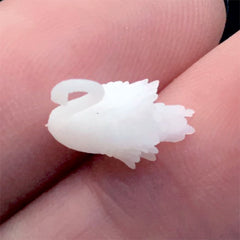 3D Swan Resin Inclusion for Resin Art | Dollhouse Miniature Animal Embellishments | Resin Crafts (2 pcs / 11mm x 10mm)