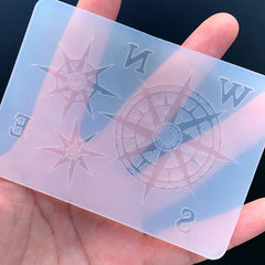 Compass Wind Rose and NSEW Silicone Mold | Nautical Embellishment Making | Marine Jewelry DIY | Clear Soft Mold for UV Resin