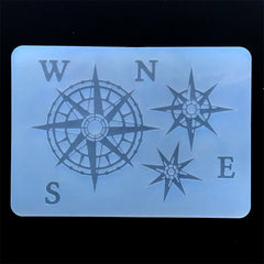 Compass Wind Rose and NSEW Silicone Mold | Nautical Embellishment Making | Marine Jewelry DIY | Clear Soft Mold for UV Resin