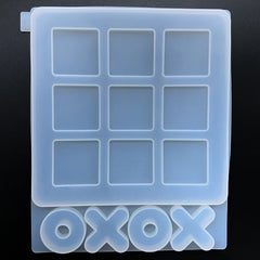 Tic-Tac-Toe Silicone Mold for Resin Craft | Noughts and Crosses Game Mould | X and O Game Making | Resin Mold Supplies (192mm)