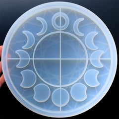 Moon Phases Tray Silicone Mold for Resin Art | Lunar Eclipse Clock Mould | Astronomy Home Decor | Astrological Decoration (243mm)