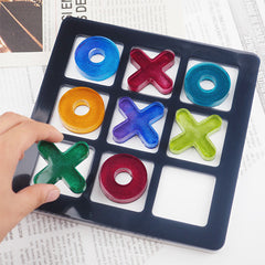 Tic-Tac-Toe Silicone Mold for Resin Craft | Noughts and Crosses Game Mould | X and O Game Making | Resin Mold Supplies (192mm)