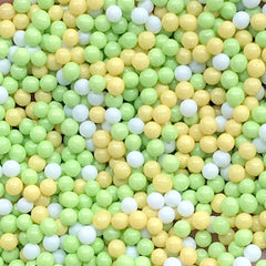 Dollhouse Dragee Sprinkles | Miniature Sugar Pearl for Doll Food Making | Faux Toppings for Fake Food Craft | Sweets Deco (Green Yellow White / 7g)