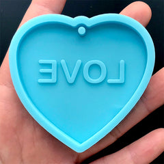 LOVE Heart Tag Silicone Mold | Wedding Keychain DIY | Epoxy Resin Mold | Valentine's Day Craft Supplies (66mm x 60mm)