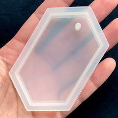 Long Hexagon Pendant Mold | Geometric Silicone Mold for Dried Flower Jewelry | Resin Charm Mould | Epoxy Resin Supplies (38mm x 69mm)