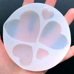 DEFECT Assorted Heart Silicone Mold (5 Cavity) | Valentine's Day Embellishment Mould | Decoden Cabochon DIY | Resin Craft Supplies