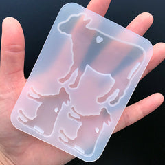 Cow and Calf Silicone Mould (3 Cavity) | Farm Animal Family Mold | Resin Jewellery DIY | Clear Mold for UV Resin