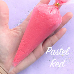 Pastel Deco Cream | Air Dry Whip Cream Clay for Decoden Phone Case | Miniature Sweets DIY | Fake Frosting (50g / Opaque Pastel Red)