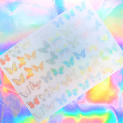 Butterfly Shrink Plastic Sheet | Shrinkable Plastic with Pre-printed Designs | Resin Inclusion Making | Nail Decoration (1 Sheet / Translucent)