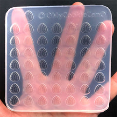 Miniature Strawberry Slice Silicone Mold (50 Cavity) | Mini Fruit Shaker Bits Making | Kawaii Embellishment Mould | Resin Craft Supplies (9mm x 9mm)