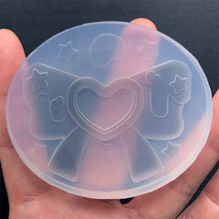 Drippy Ribbon Shaker Charm Silicone Mold | Decoden Cabochon Mould | Kawaii Resin Jewelry DIY