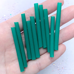 Small Green Straw for Doll Food Craft | Miniature Drink DIY | Doll House Frappa Coffee Making (10 pcs / 45mm / Green)