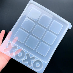 Tic-Tac-Toe Silicone Mold for Resin Craft | Noughts and Crosses Game Mould | X and O Game Making | Resin Mold Supplies (192mm)