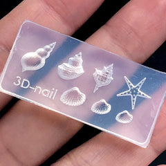 Mini Seashell Silicone Mold 7 Cavity Nautical Mold Tiny Embellis MiniatureSweet Kawaii Resin Crafts Decoden Cabochons Supplies Jewelry Making