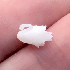 3D Miniature Swan for Resin Art | Animal Resin Inclusions | Bird Embellishments | Resin Craft Supplies (2 pcs / 8mm x 8mm)