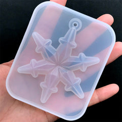 Christmas Snowflake Ornament Silicone Mold | Soft Clear Mould for UV Resin Craft | Winter Embellishment DIY (65mm x 81mm)
