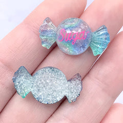 Galaxy Gradient Sugar Candy Cabochons with Glitter | Kawaii Sweets Deco | Decoden Supplies (3 pcs / 13mm x 25mm)