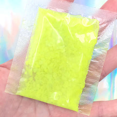 Large Fluorescent Particles | Glow in the Dark Flakes | Phosphorescent Resin Filler | Wishing Jar DIY (Yellow / 10 grams)