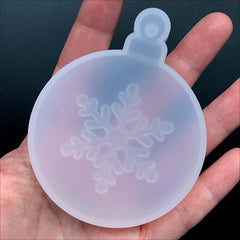 Christmas Ornament with Snowflake Silicone Mold for Resin | Home Decoration | Holiday Craft Supplies (61mm x 77mm)