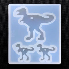 Dinosaur Family Silicone Mold (3 Cavity) | Animal Jewelry Mold | UV Resin Clear Mould | Epoxy Resin Mold
