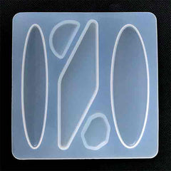 Oval and Rhombic Silicone Mold (4 Cavity) | Geometric Hair Jewelry Making | Kawaii Resin Art Supplies