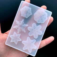 Christmas Snowflake Silicone Mold Assortment for Resin Craft (6 Cavity) | Snow Flake Cabochon Mould | Festival Embellishment DIY