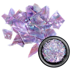 Holographic Abalone Seashell Flakes | Iridescent Nature Shell Embellishments for Resin Craft | Nail Art Supplies (AB Purple)