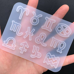 Zodiac Signs Silicone Mold (12 Cavity) | Astrology Symbols Embellishment Mould | UV Resin Craft Supplies
