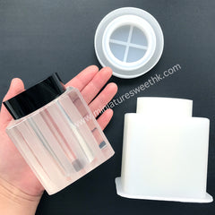 Rectangular Bottle with Screw on Lid Silicone Mold for Resin Art | Cuboid Jar with Cap Mould | Make Your Own Storage Box | Resin Container DIY