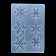 Christmas Snowflake Silicone Mold Assortment for Resin Craft (6 Cavity) | Snow Flake Cabochon Mould | Festival Embellishment DIY