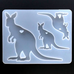 Kangaroo Family Silicone Mold (3 Cavity) | Mother and Baby Jewelry Making | Animal Mold | Resin Craft Supplies